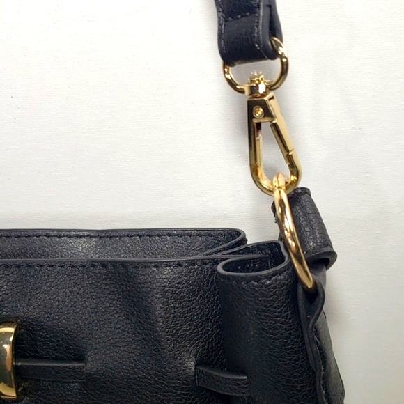 ASOS Design Bonded Bucket Black & Gold Details Tote Bag - Picture 5 of 12